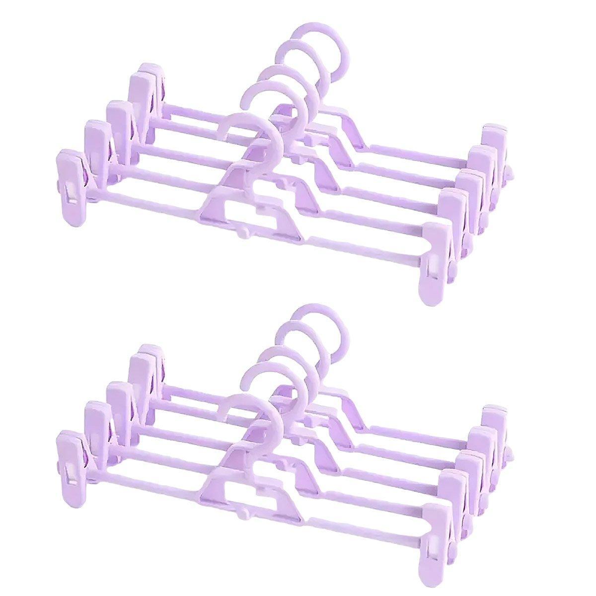 Seamless Household Retractable Pants Rack Buckle Clothes Clip Inner Hanger - Purple
