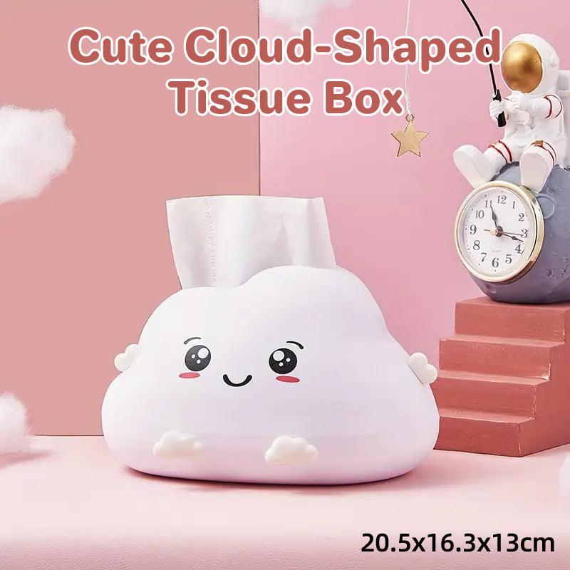 Cute Cartoon Clouds Plastic Tissue Box Desktop Drawer Organizer Storage Box