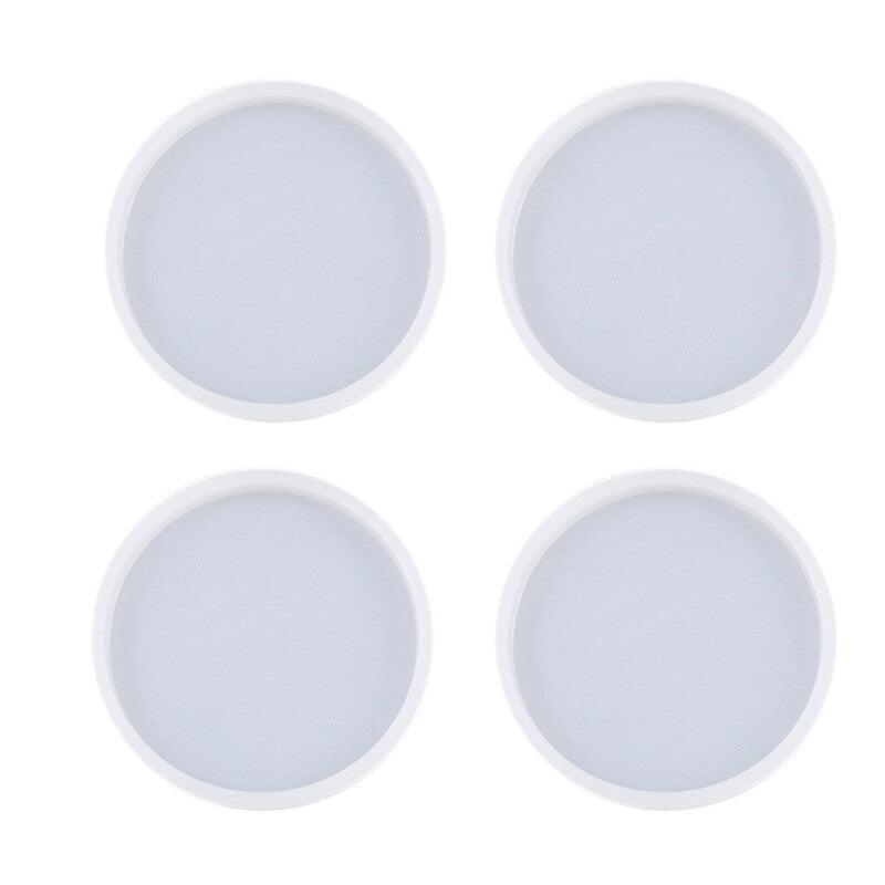 Coaster Resin Casting Mould Epoxy Mold Silicone Craft DIY Jewelry Agate Making - Large Round*4
