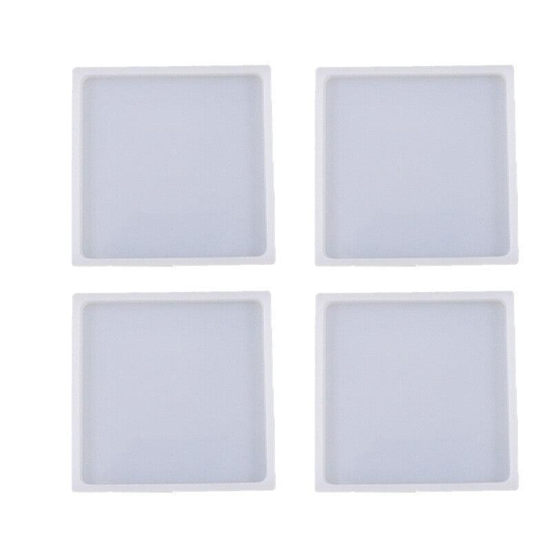 Coaster Resin Casting Mould Epoxy Mold Silicone Craft DIY Jewelry Agate Making - Large Square
