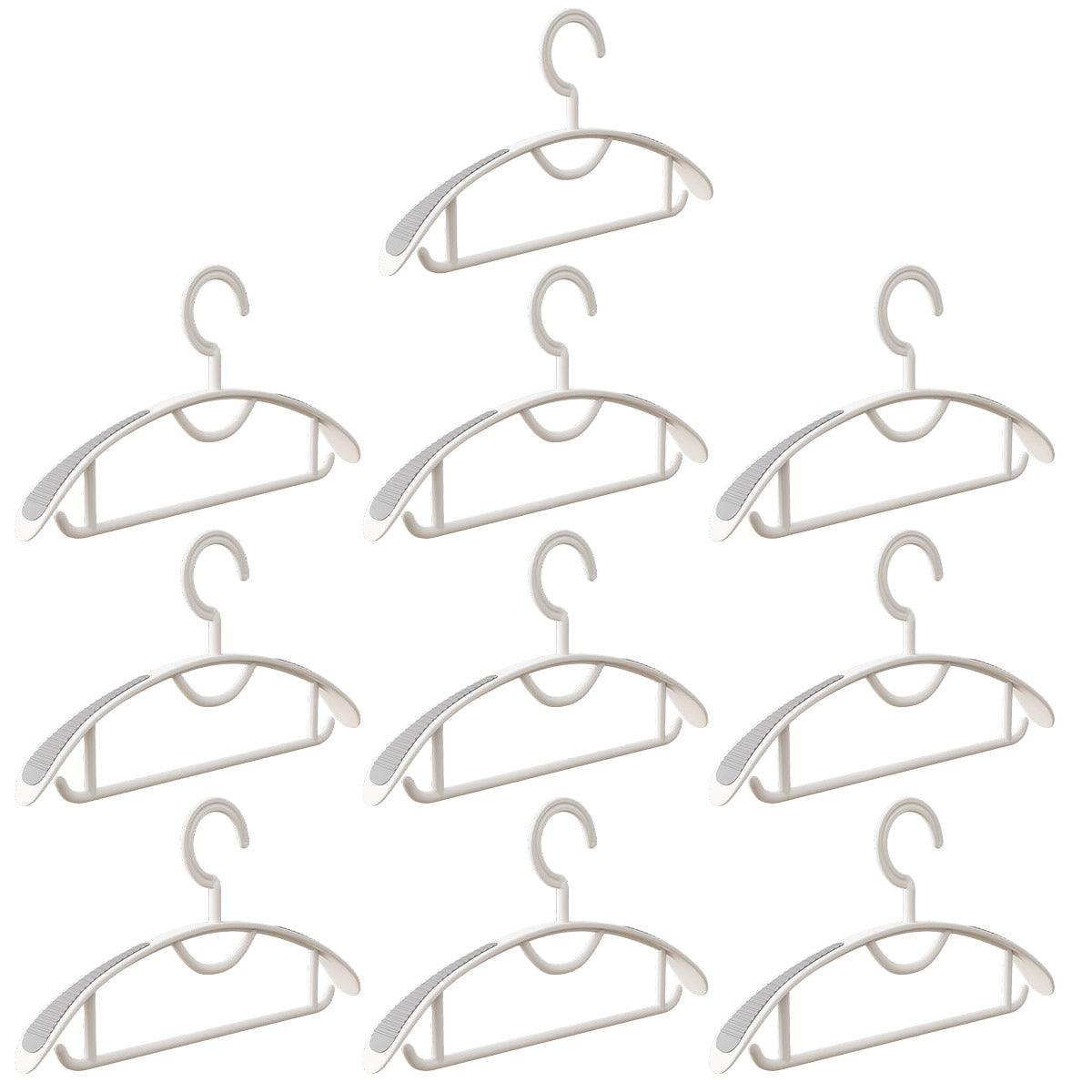 10PCS Plastic Half Round Non Slip Hangers Non Marking Drying Racks Home Use - Wide