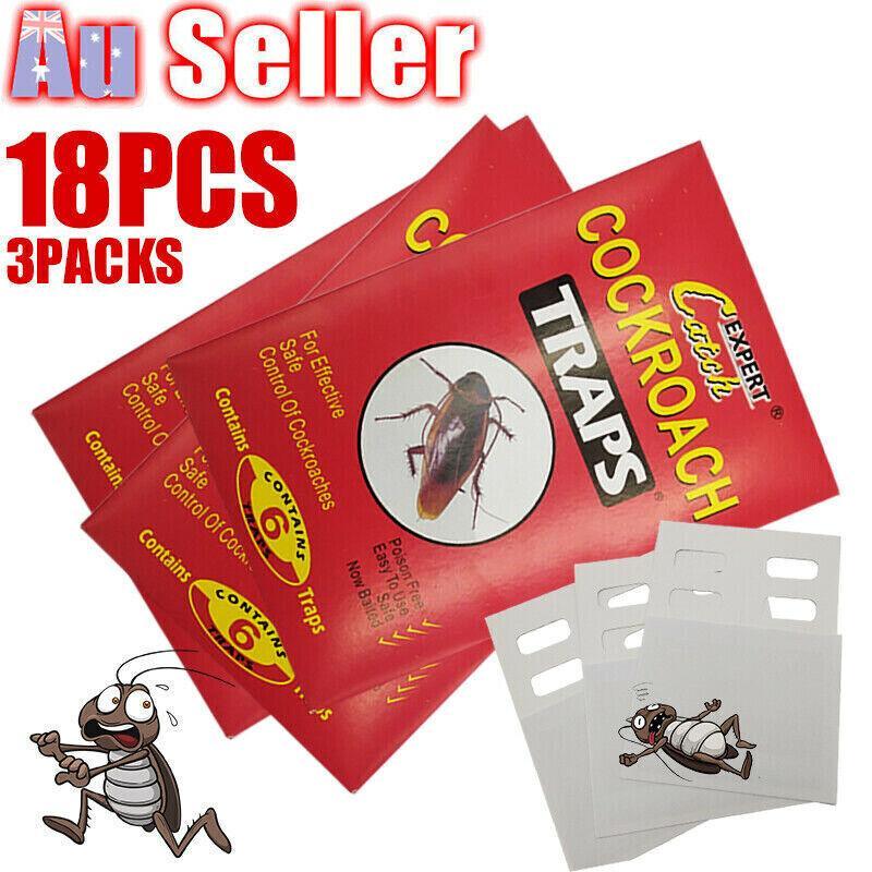 18Pcs /3 Pack Cockroach Bait Sticky Glue Cockroaches Insect Bug Pest Au