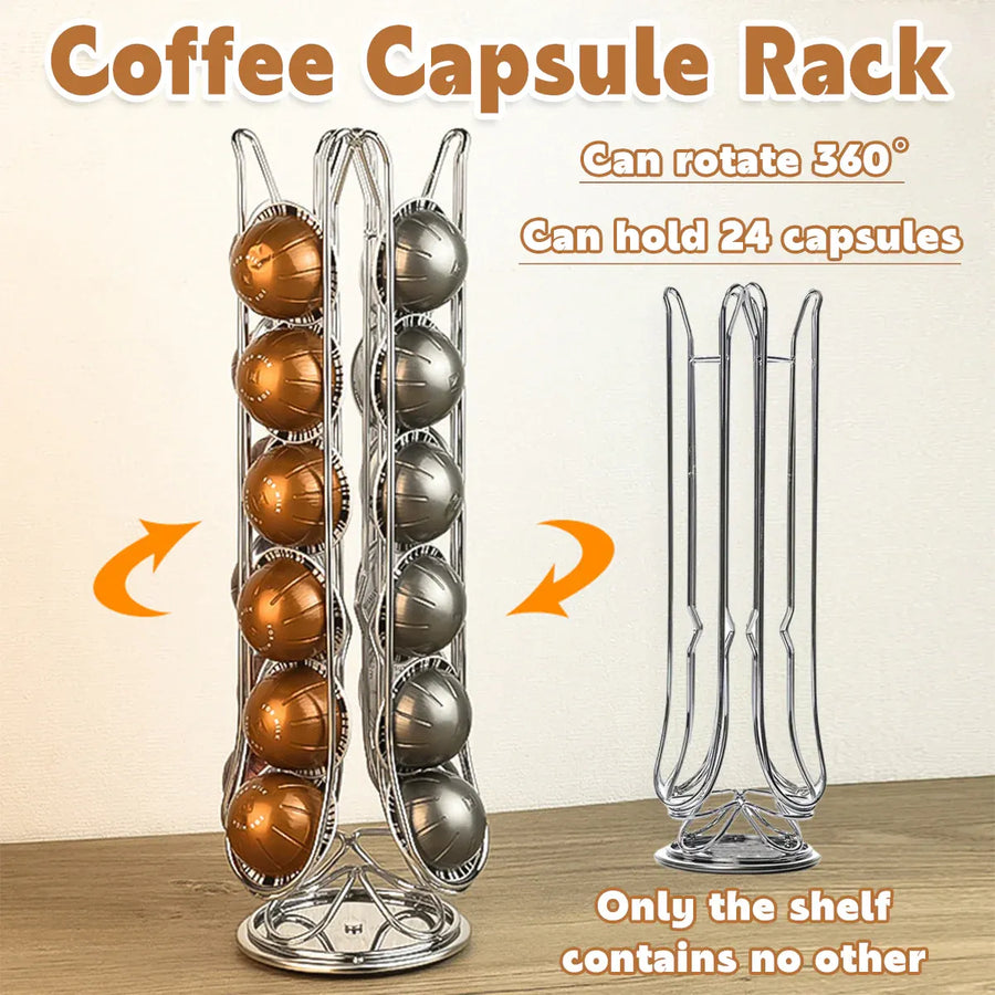 24 Coffee Capsule Holder Rack Storage Stand Pod Display Organizer Shelf Kitchen