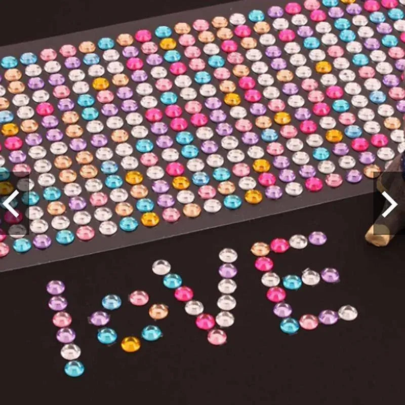 504Pcs Self-Adhesive Acrylic Rhinestone Sticker Decals 6mm - Silver