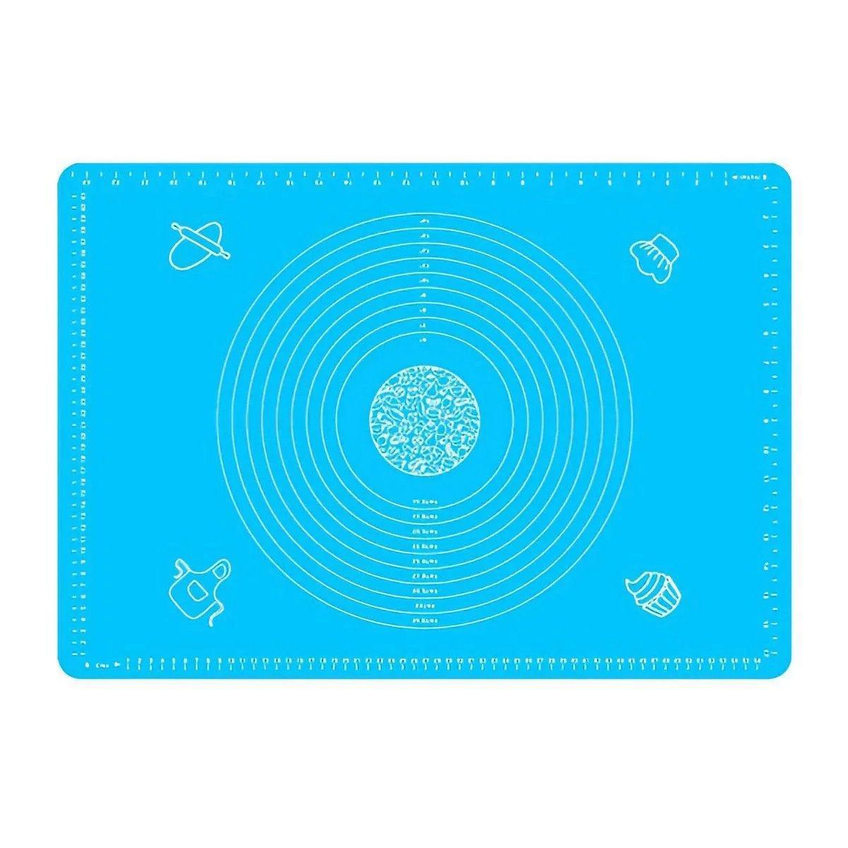 Blue Reusable Non-Stick Silicone Rolling Dough Mat Cake Pastry Baking Fondant Sheet - 40*30cm