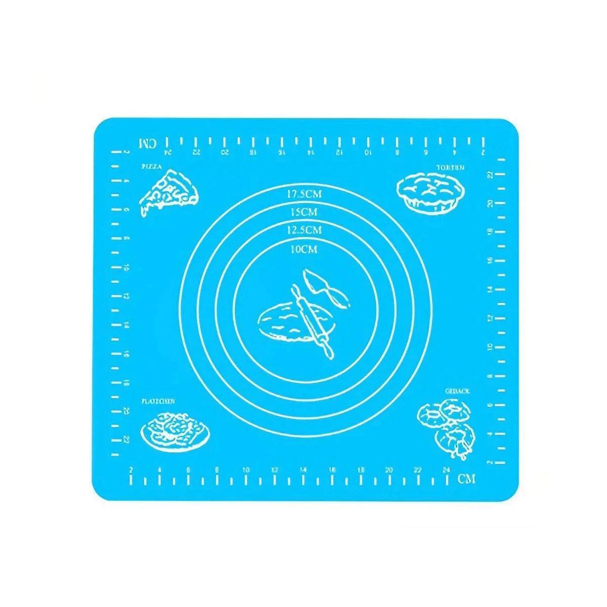 Blue Reusable Non-Stick Silicone Rolling Dough Mat Cake Pastry Baking Fondant Sheet - 64*45cm