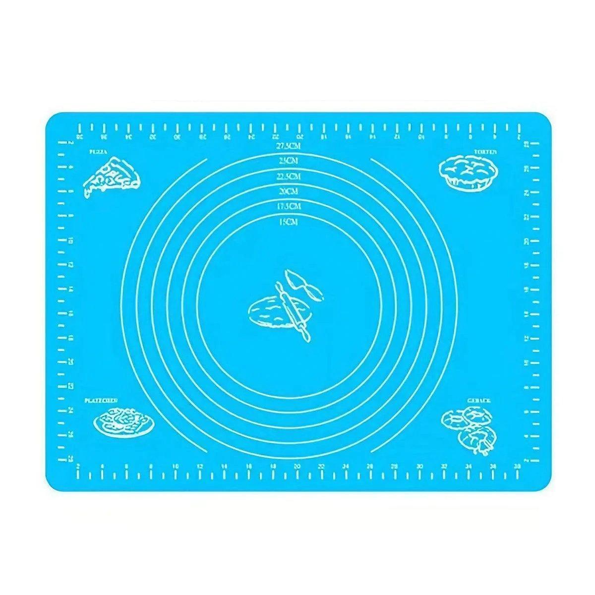 Blue Reusable Non-Stick Silicone Rolling Dough Mat Cake Pastry Baking Fondant Sheet - 64*45cm