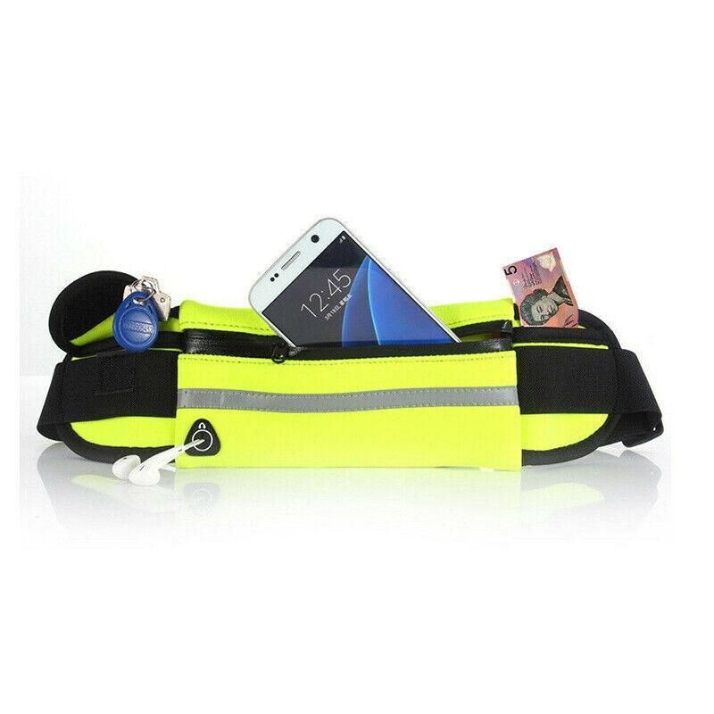 Waterproof Running Bum Bag Fanny Pack Waist Belt Money Wallet Zip Pouch Sports - Blue