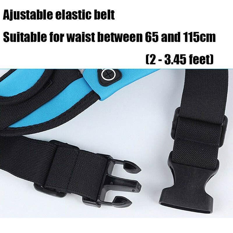 Waterproof Running Bum Bag Fanny Pack Waist Belt Money Wallet Zip Pouch Sports - Blue