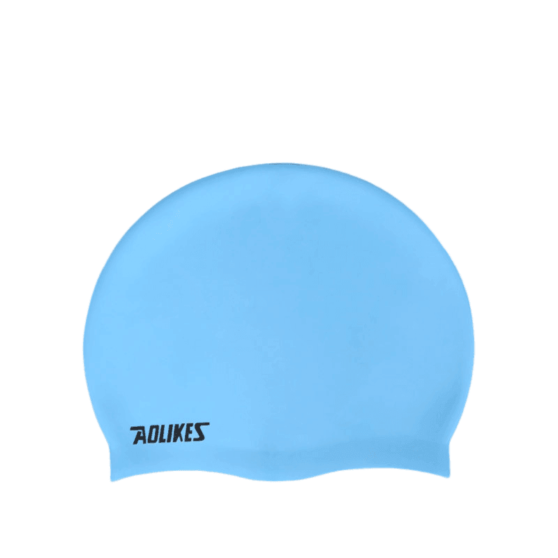 Aolikes Silicone Swimming Cap Waterproof Unisex Swim Hat for Men and Women - Blue