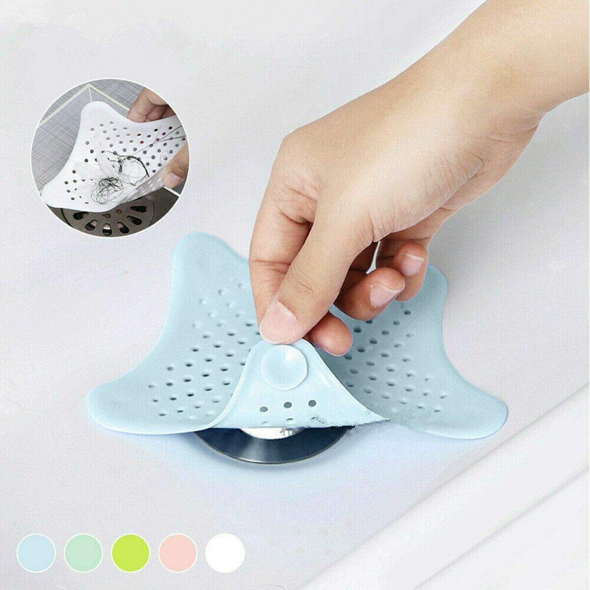 New Bathroom Drain Hair Catcher Bath Stopper Sink Strainer Shower Filter Covers - Grey
