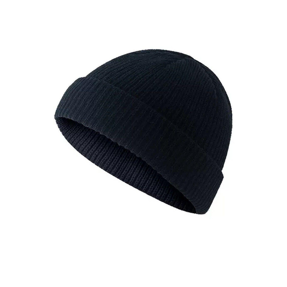 Men Women Mini Fisherman Beanie Winter Spring Hat Soft Knitted Docker Skull Cap - Light Grey