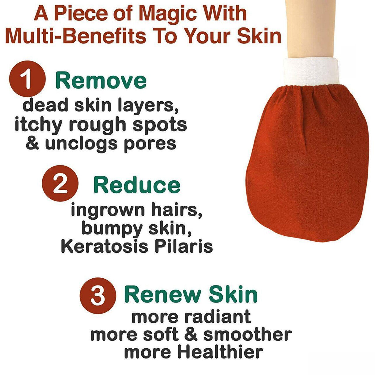 5 Pcs Towel Exfoliating Bath Washcloth Viscose Scrub Mitten Towel - Orange *5 PCS