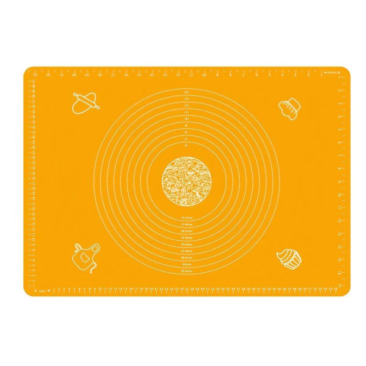 Orange Reusable Non-Stick Silicone Rolling Dough Mat Cake Pastry Baking Fondant Sheet - 29*26cm