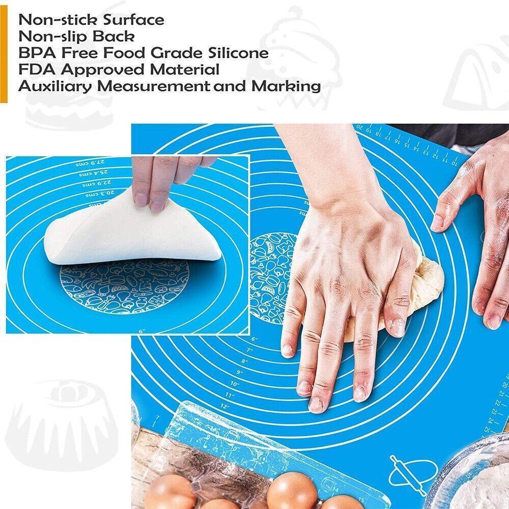 Orange Reusable Non-Stick Silicone Rolling Dough Mat Cake Pastry Baking Fondant Sheet - 29*26cm