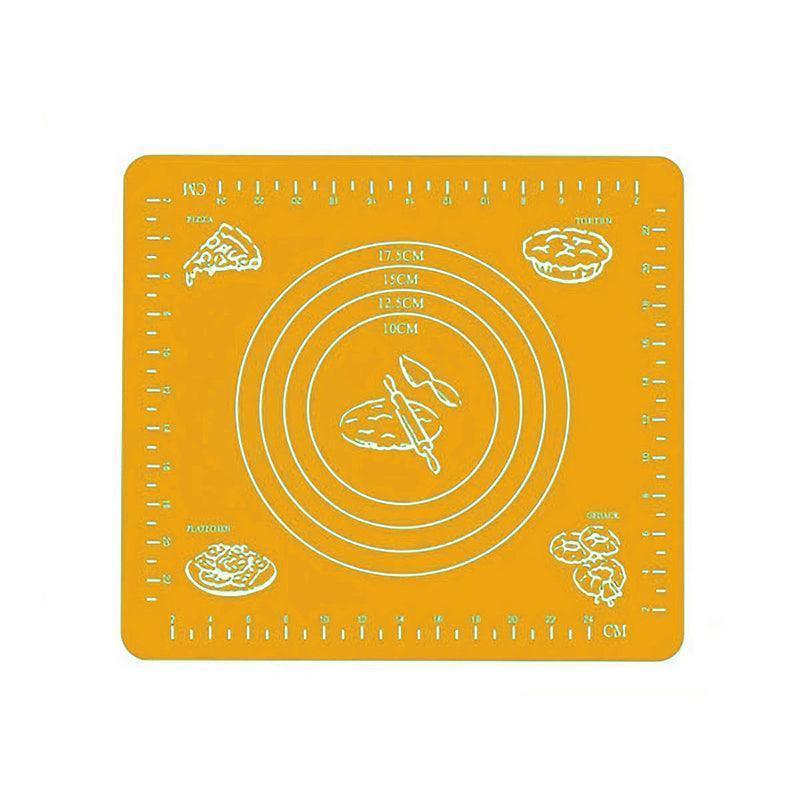 Orange Reusable Non-Stick Silicone Rolling Dough Mat Cake Pastry Baking Fondant Sheet - 40*30cm