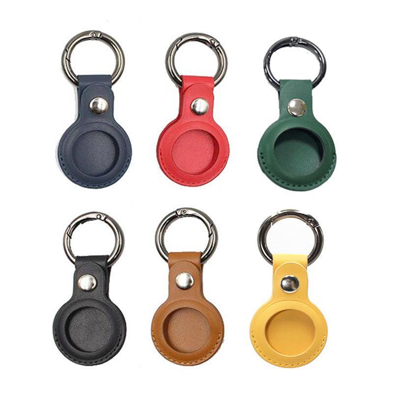 For Apple Airtag Leather Case Cover Air Tag Keychain Holder Sleeve Shell Tracker - Red