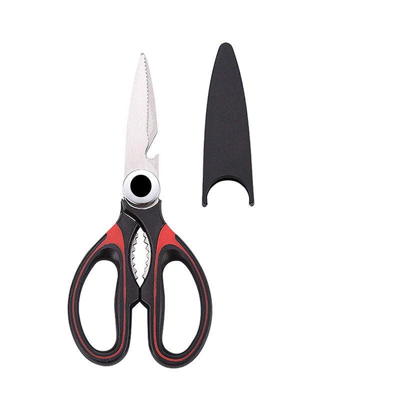 Heavy Duty Kitchen Scissors Multi Purpose Stainless Steel Chicken Bone Cutter - Red