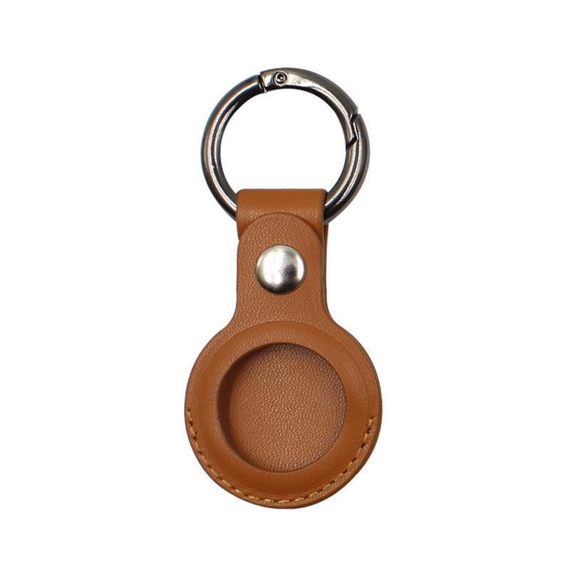 For Apple Airtag Leather Case Cover Air Tag Keychain Holder Sleeve Shell Tracker - Yellow