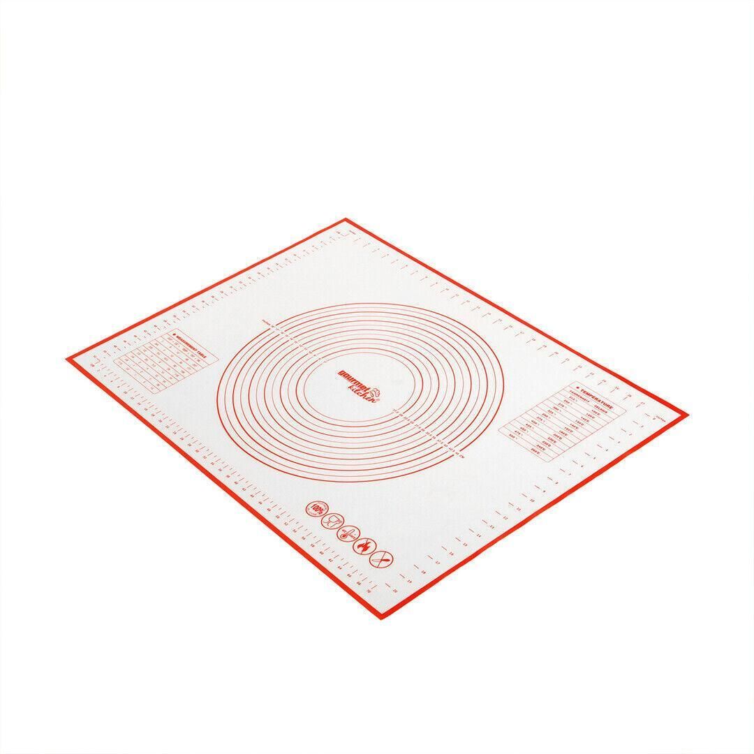 Non-Stick Silicone Baking Mat Rolling Cake Dough Scale Pastry Clay Fondant Sheet - Red 40*30cm