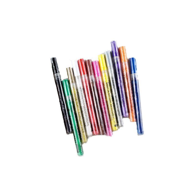 Flysea 12-80 Colours Acrylic Paint Pens Painting Stone Ceramic Glass Markers 0.7 - 35-Colour Set (15 Medium+ 20 Fine Tip)