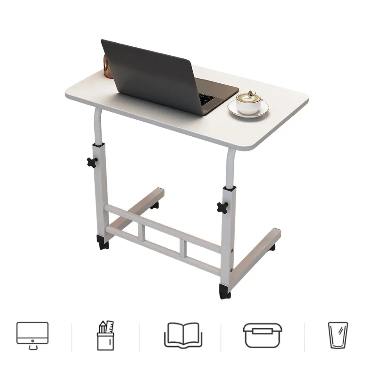 Laptop Desk Adjustable Height Mobile Side Table Ergonomic Design Stable Durable