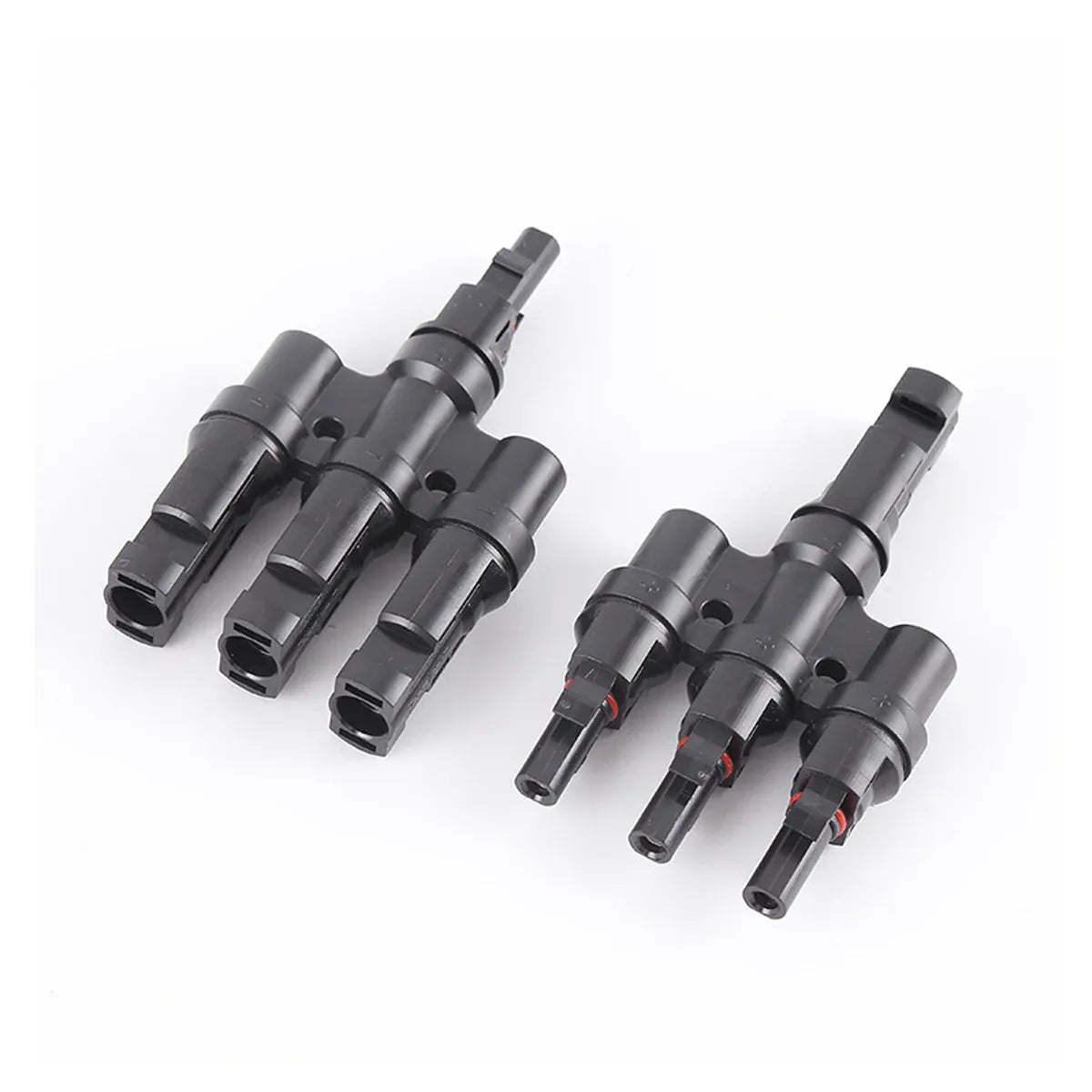 Solar Connector Set 1Pair T Type Four Way Photovoltaic Adapter for Panel System