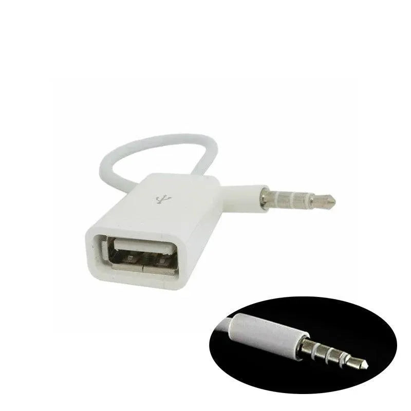 Male Cable Plug Aux Jack 3.5Mm Audio To Usb 2.0 Female Converter Cord Play Mp3