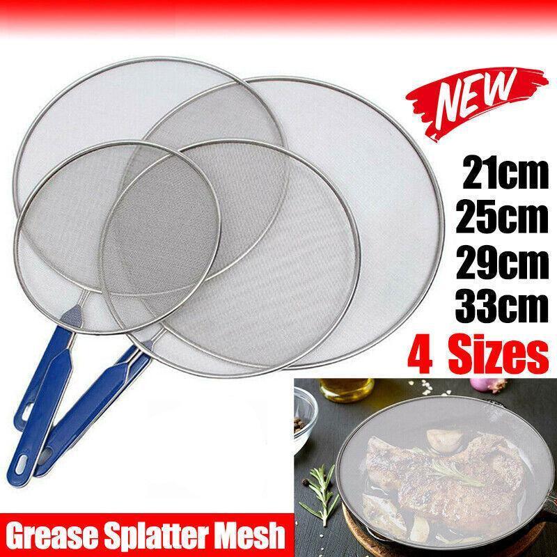 4Size Anti Splatter Guard Oil Net Splash Cover Pan Screen Kitchen Cooking Frying - 21CM