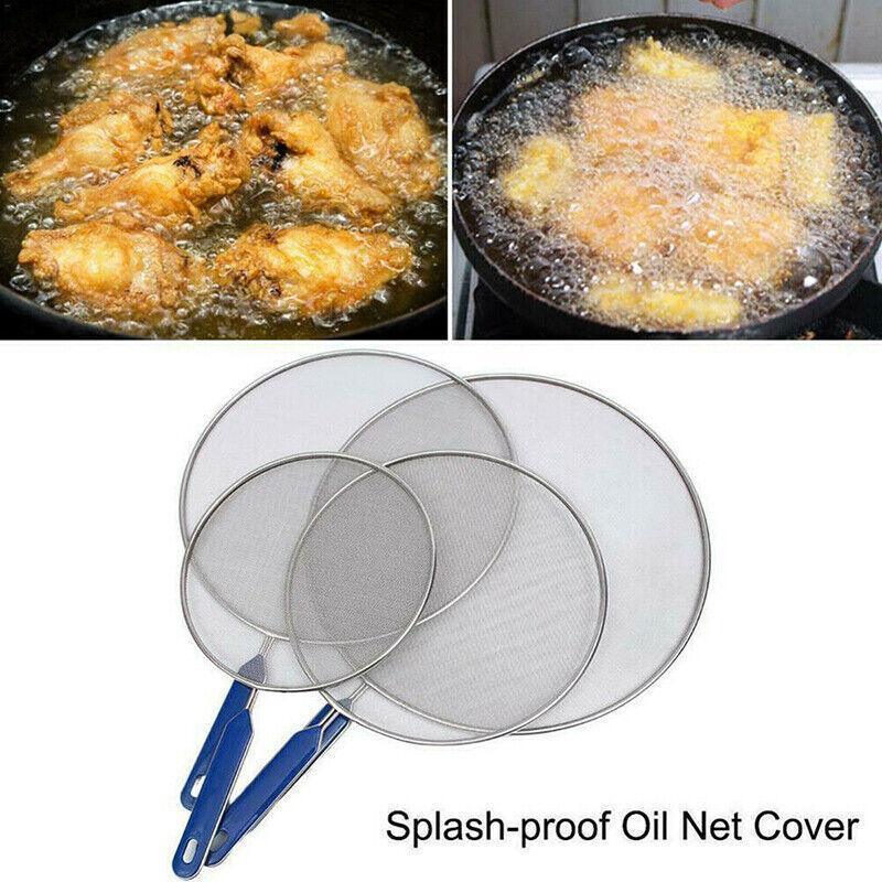 4Size Anti Splatter Guard Oil Net Splash Cover Pan Screen Kitchen Cooking Frying - 33CM