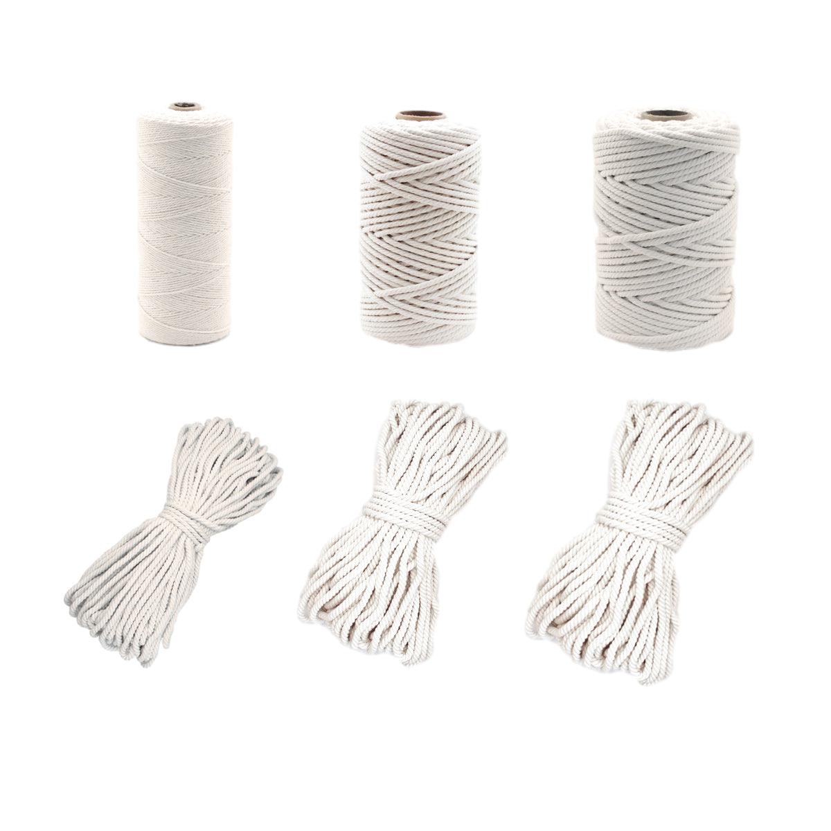 Cotton Rope Macrame Cord 1-12mm DIY Craft Tapestry Binding Decorative String - 12mm x 50m