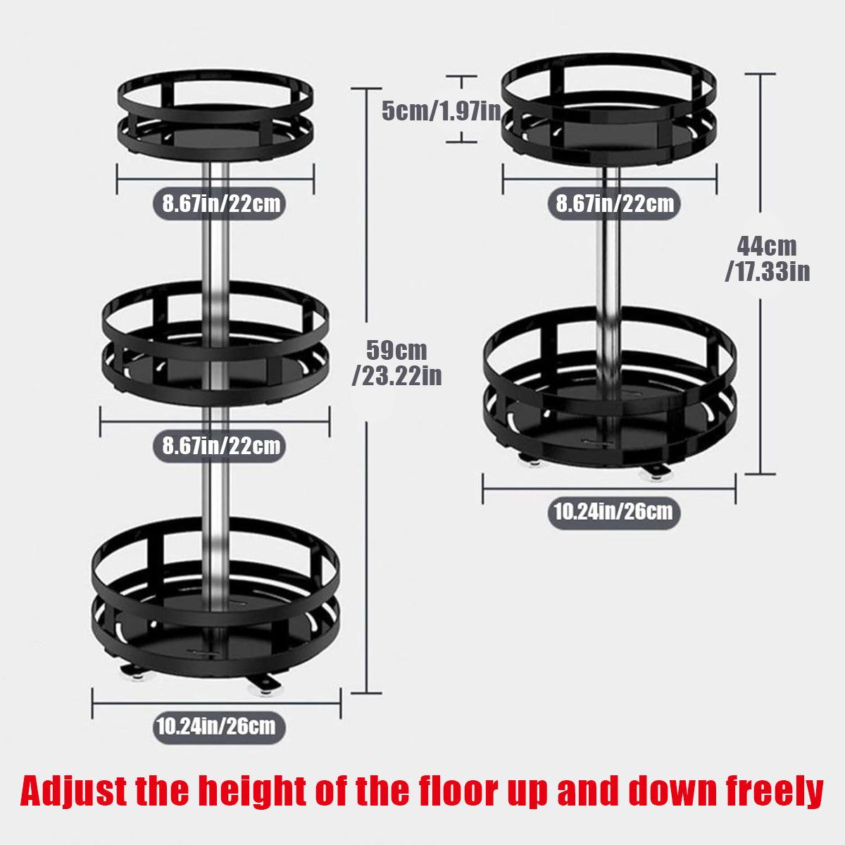 Kitchen Rotating Spice Rack Triple Layer Countertop Organizer Storage Shelf - Double Layer