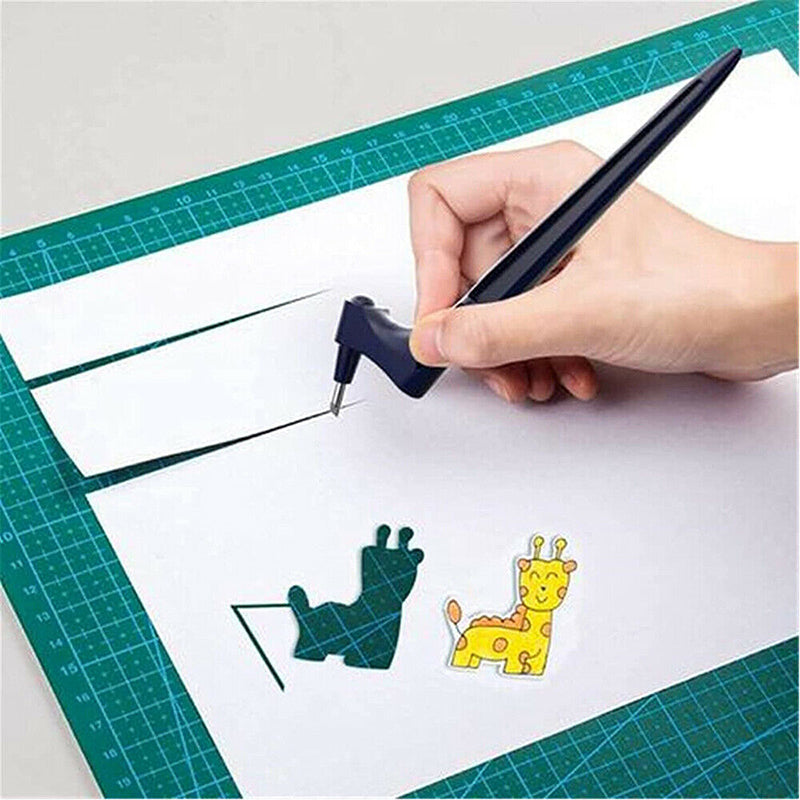 360-Degree Rotating Craft Cutting Tool with Precision Blade for Craft Art - Grey