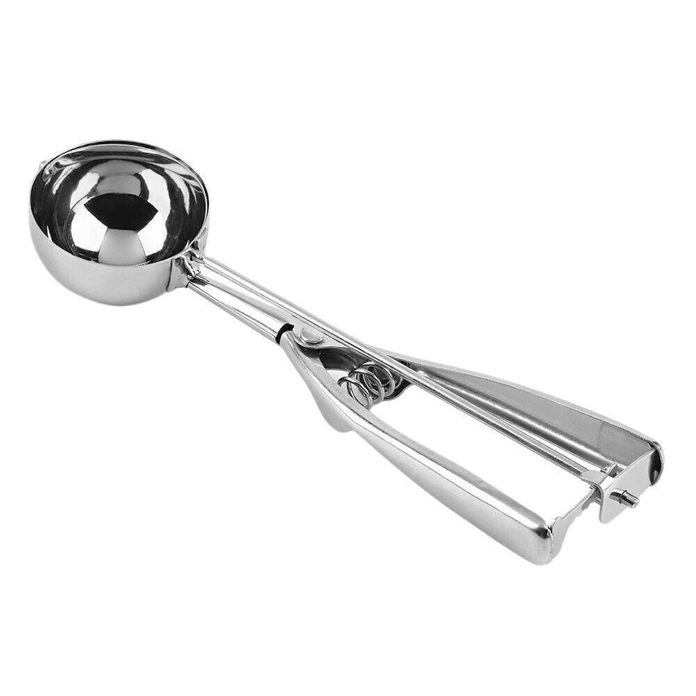 Stainless Steel Icecream Ice Cream Scoop Cookie Dough Mash Spoon Trigger 6Cm Dia