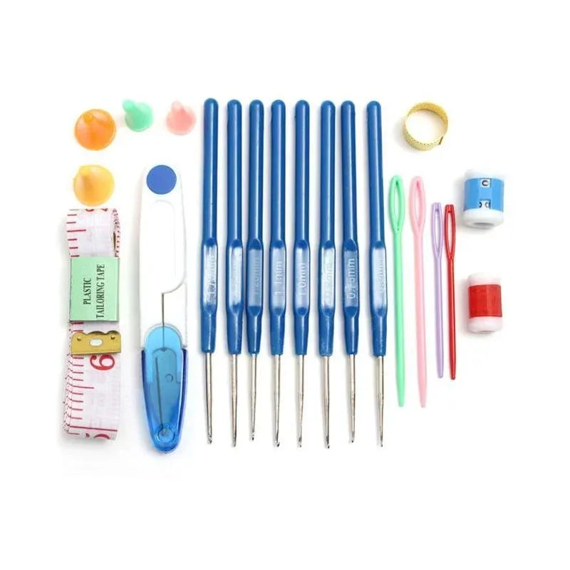 Knitting Needles Crochet Hooks Set Tools Kit Yarn Sewing Tools Grip With Box DIY