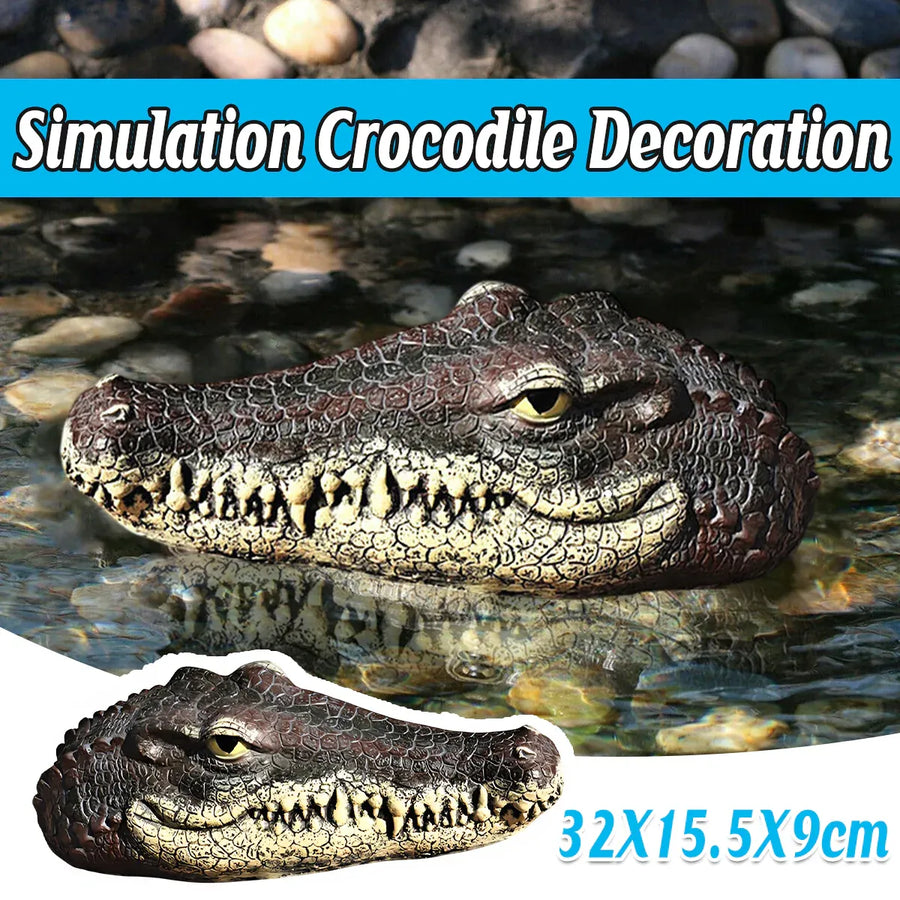 PU Floating Crocodile Head For Yard Patio Outdoor Decor Water Feature Decoration