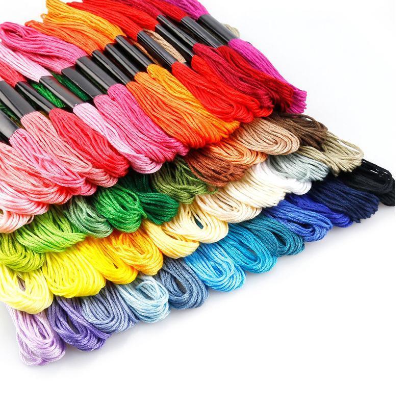 50/100 Colours Colourful Egyptian Cross Stitch Cotton Embroidery Threads - 50PCS (50 Colours)
