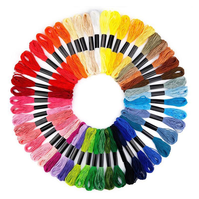 50/100 Colours Colourful Egyptian Cross Stitch Cotton Embroidery Threads - 50PCS (50 Colours)