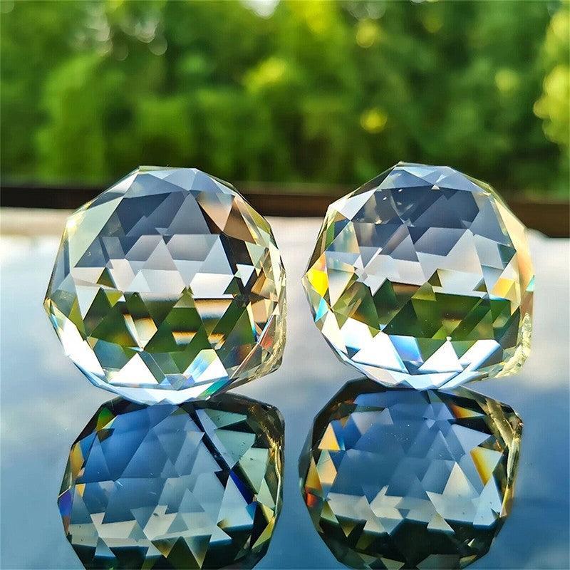 12Pcs 30mm Suncatcher Chandelier Clear Glass Prism Crystal Ball Pendant Set