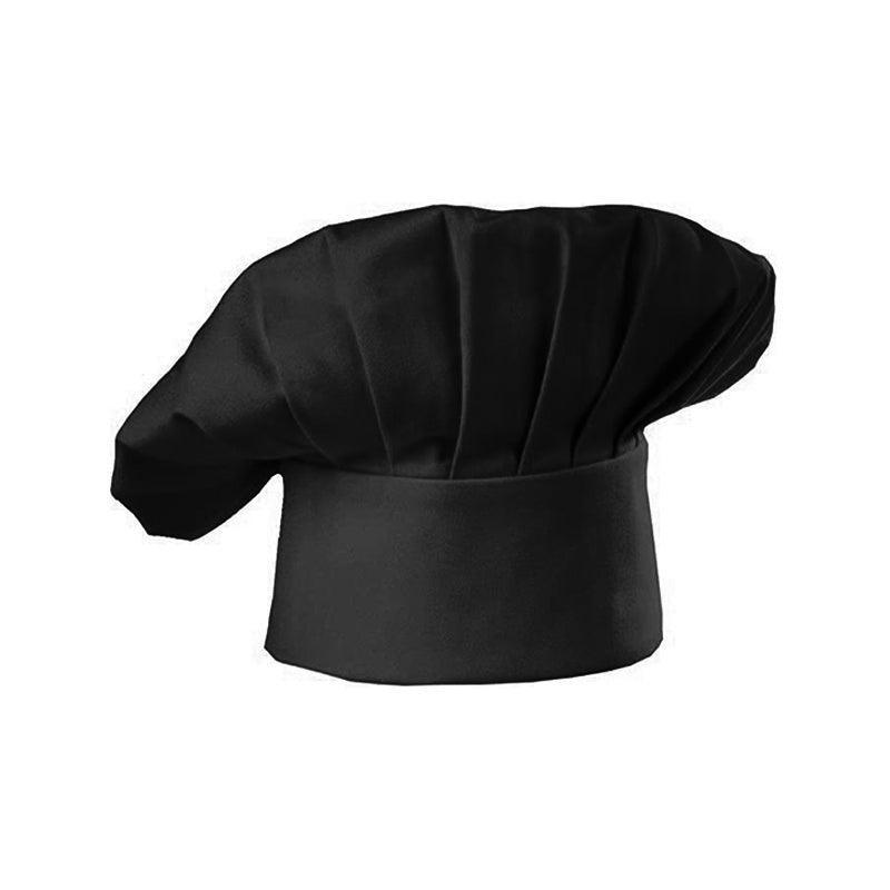 Adjustable Chef Cap with Elastic Band for Kitchen Cooking Baking Catering Use - Black Flatware