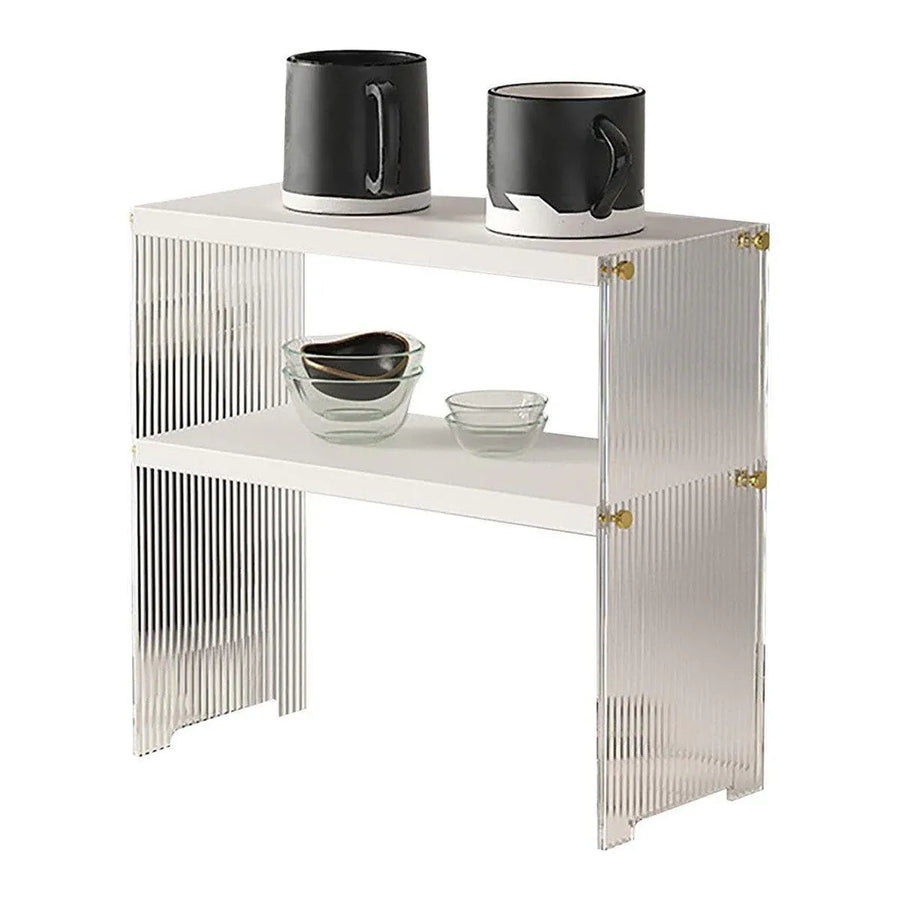 Acrylic Desktop Cup Holder Multi-Purpose Portable Storage Organizer For Home - White