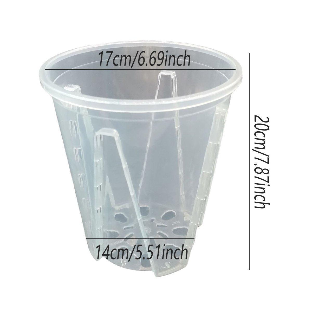 10xClear Plastic Orchid Pots with Holes for Phalaenopsis Root Aeration