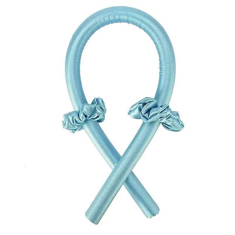 Heatless Curling Rod Headband Silk Curling Ribbon Hair Roller Lazy Curler Sets - 3Pcs/Set A (Blue,No Clip)