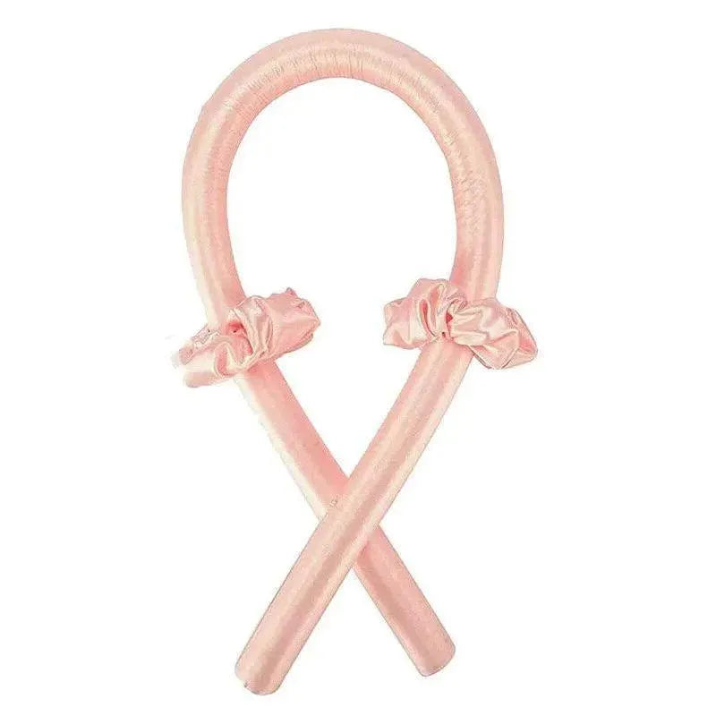Heatless Curling Rod Headband Silk Curling Ribbon Hair Roller Lazy Curler Sets - 3Pcs/Set A (Pink,No Clip)