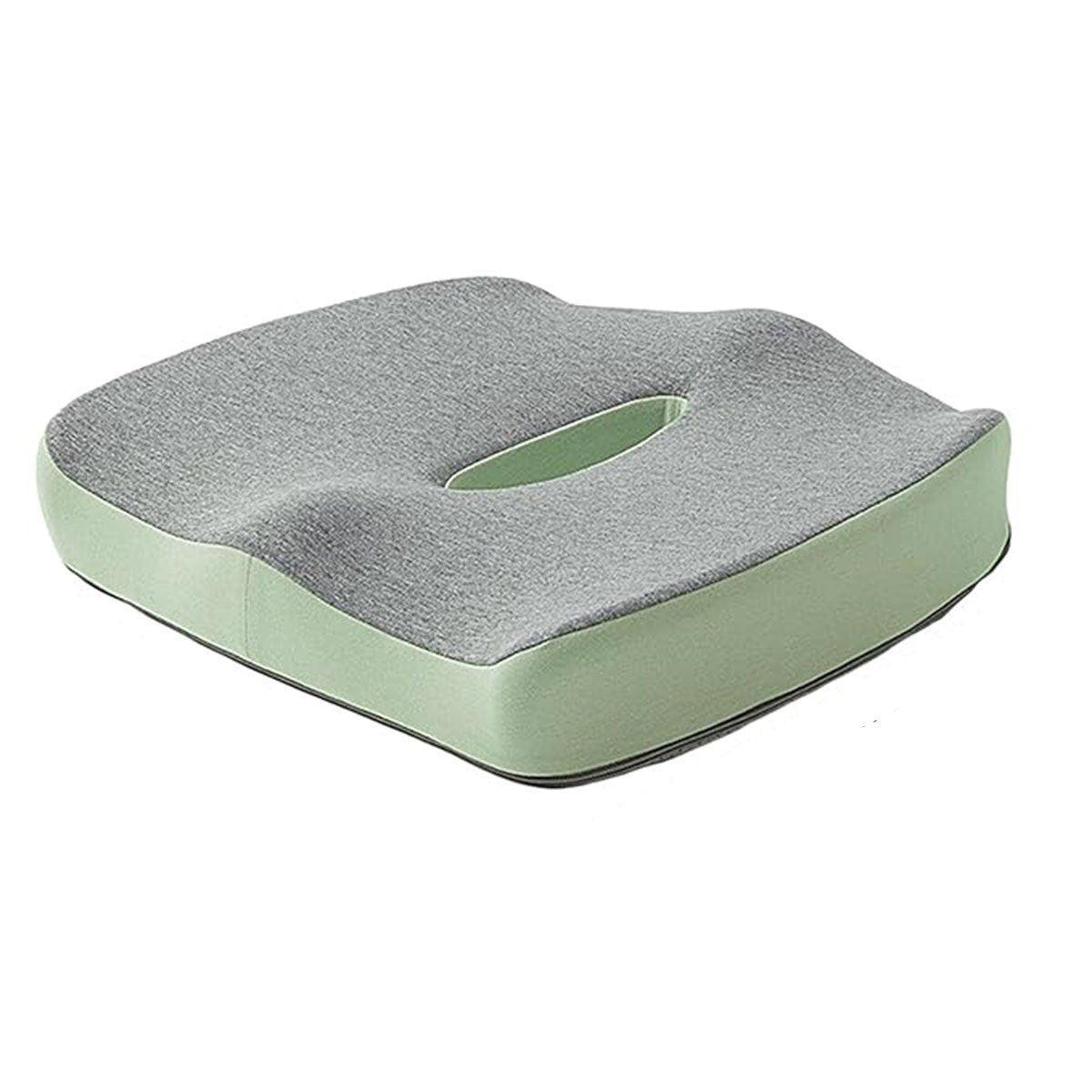 Memory Foam Seat Cushion for Office and Travel Support with Ergonomic Design - Blue