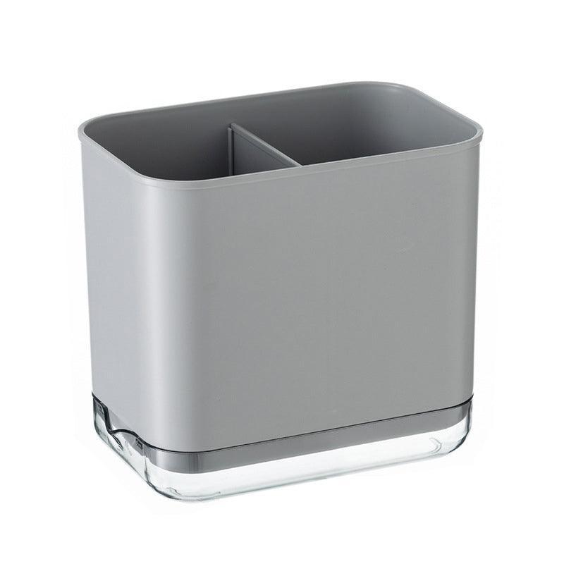 Cutlery Drainer Basket Multifunctional Storage Holder Box Spoon Drain Rack - Grey