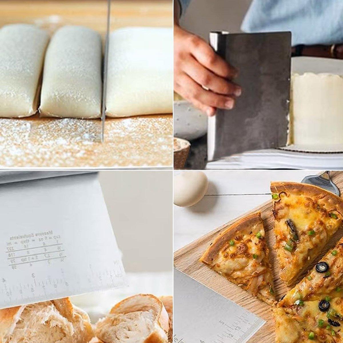 Stainless Steel Dough Cutter Knife Measurement Scraper Pastry Baking Tool - 15cm