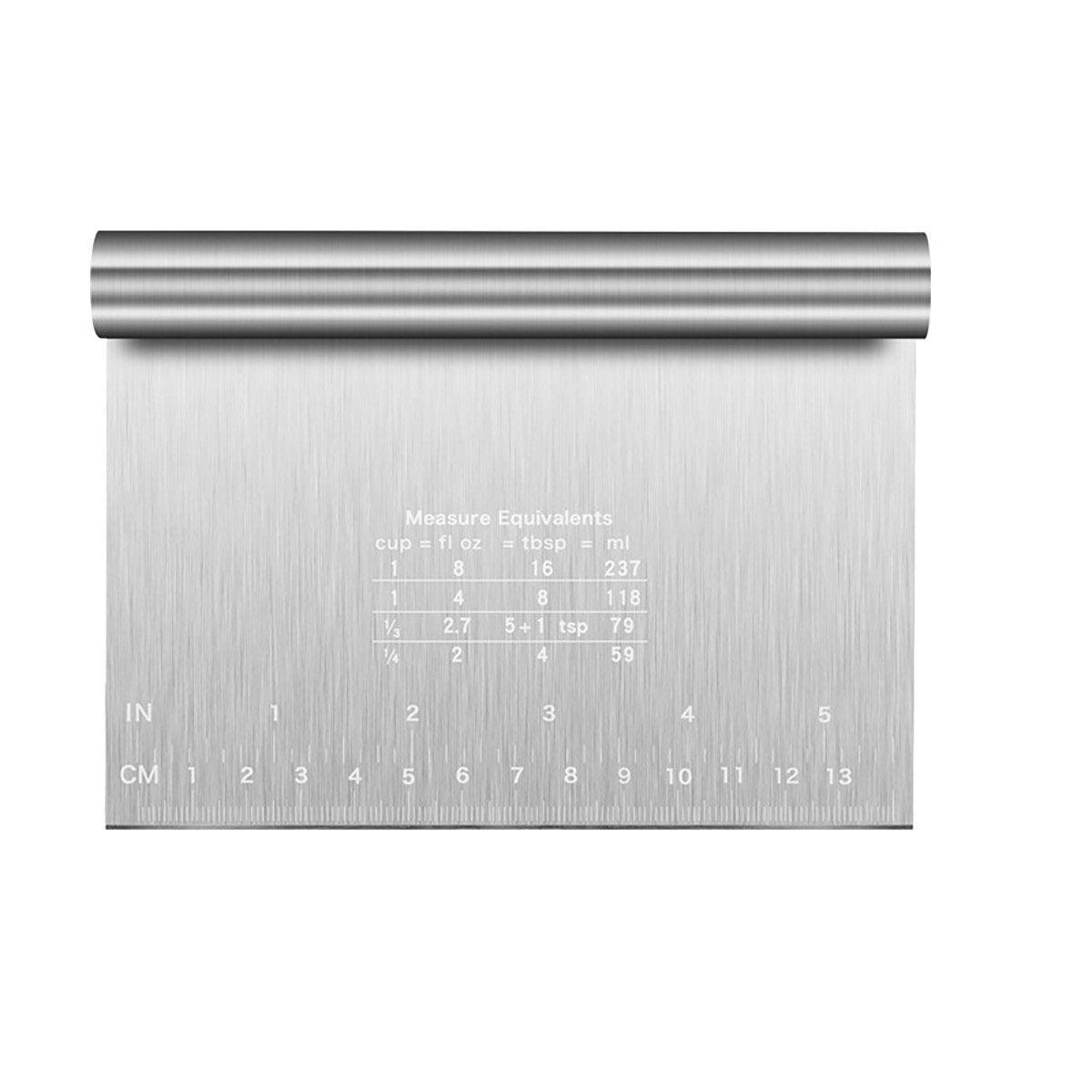 Stainless Steel Dough Cutter Knife Measurement Scraper Pastry Baking Tool - 25cm