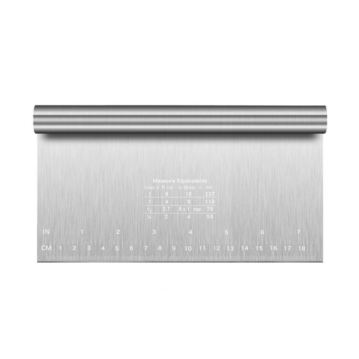 Stainless Steel Dough Cutter Knife Measurement Scraper Pastry Baking Tool - 30cm