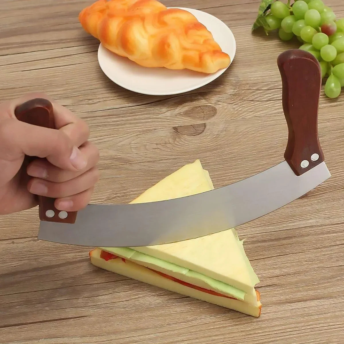 Stainless Steel Nougat Cutting Knife Arc Baking Tool For Snowflake Crisp Candy